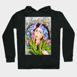 Purple Dreams Watercolor Illustration Hoodie